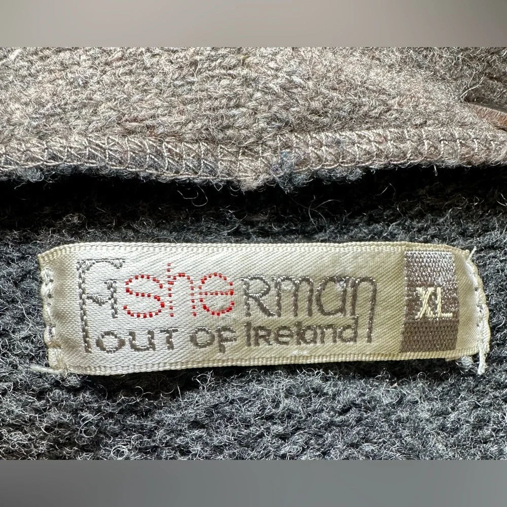 Fishermen Out of Ireland wool sweater grey gray longline chunky knit heavy thick